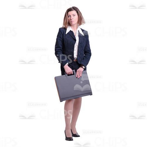Calm Mid-Aged Businesswoman With Folder Cutout-0