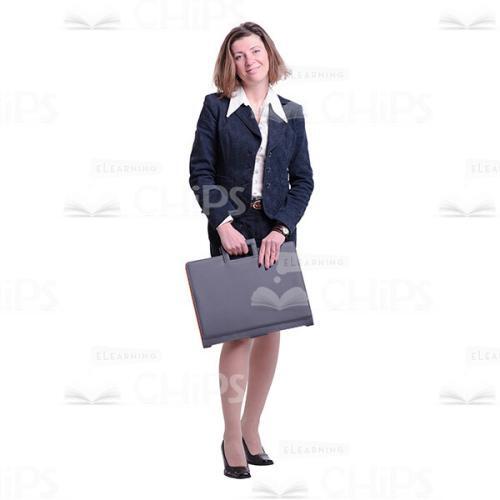 Pleased Mid-Aged Business Woman With Folder Cutout-0