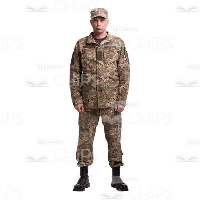 Serious Mid-Aged Colonel Standing Straight Cutout Photo-0