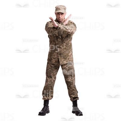 Mid-Aged Colonel With Forbidding Gesture Cutout Photo-0