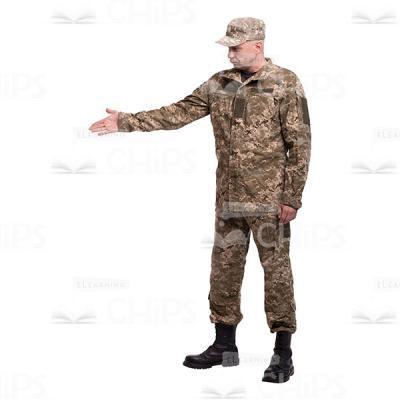 Mid-Aged Colonel With Inviting Gesture Cutout Photo-0