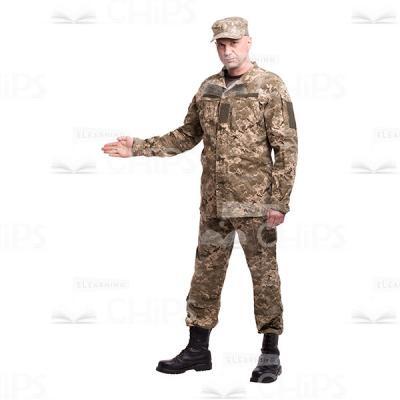 Mid-Aged Colonel Inviting To Come In Cutout Photo-0