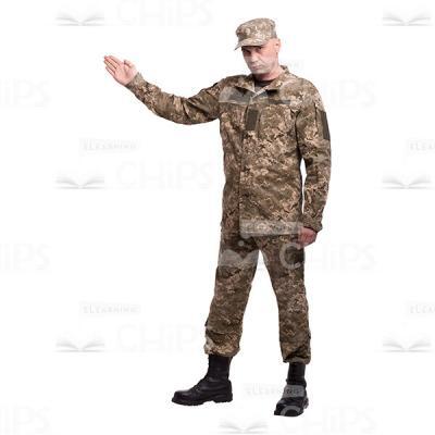 Mid-Aged Colonel With Raised Arm Cutout Photo-0