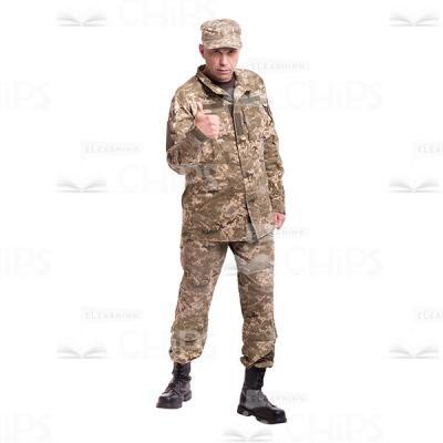 Mid-Aged Combat With Ok Gesture Cutout Photo-0