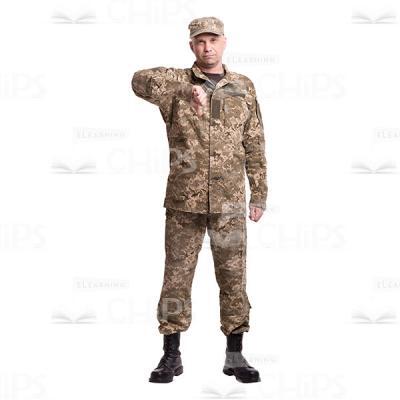 Mid-Aged Combat With Dislike Gesture Cutout Photo-0