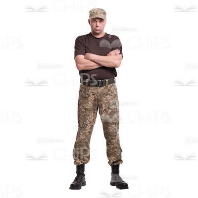 Calm Mid-Aged Military Man With The Crossed Arms Cutout Photo-0