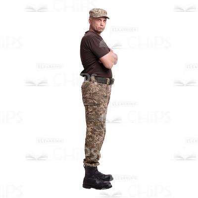 Profile View Mid-Aged Soldier With The Crossed Arms Cutout Photo-0