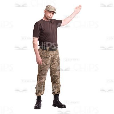 Pointing Up Mid-Aged Colonel Cutout Photo-0