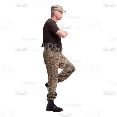Serious Marching Mid-Aged Lieutenant Cutout Photo-0
