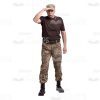 Peering Mid-Aged Warrior Cutout Photo-0