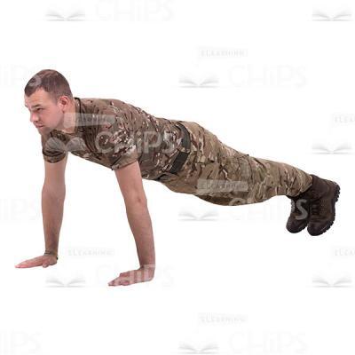 Young Soldier In The Stand For Push-up Cutout Photo-0