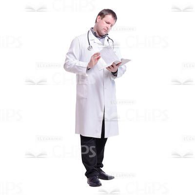 Cutout Picture of Interested Doctor Studying a Medical Card-0