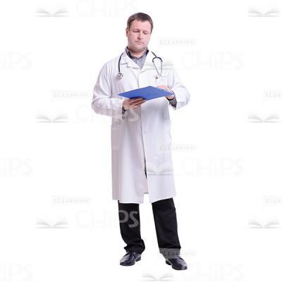 Cutout Picture of Focused Doctor Studying Something at His Folder-0