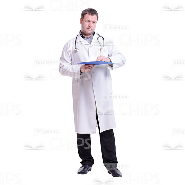 Cutout Picture of Suspecting Doctor with a Folder-0