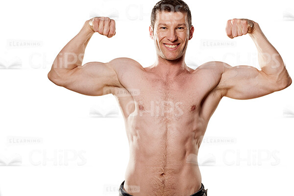 Athletic Young Man Demonstrates His Muscles Stock Photo Pack-31838