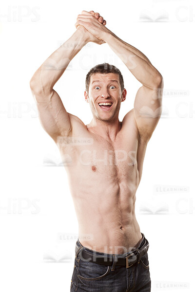 Athletic Young Man Demonstrates His Muscles Stock Photo Pack-31839