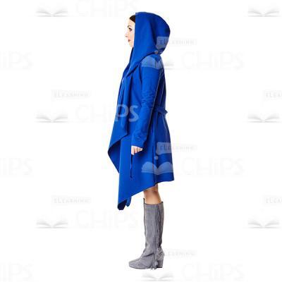 Confident Cutout Woman Wearing Blue Hoodie Profile View-0