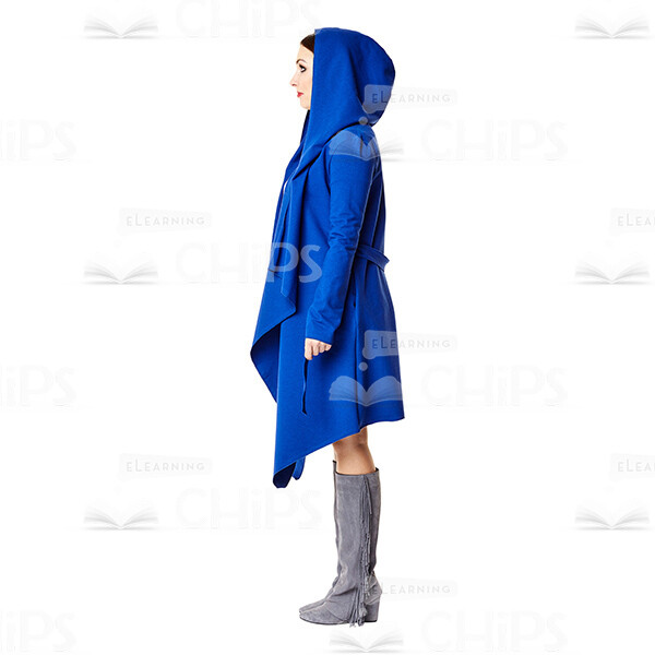 Confident Cutout Woman Wearing Blue Hoodie Profile View-0