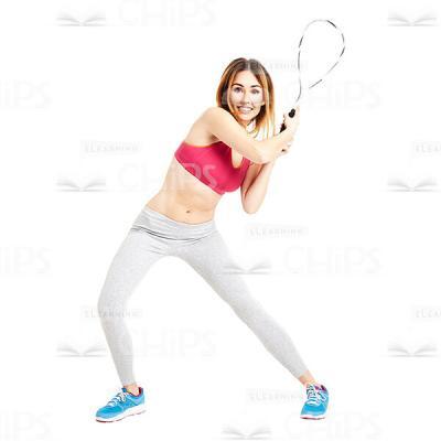 Cutout Young Girl Holding Tennis Racket-0