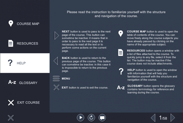 Course Help Menu — Download Articulate Storyline Templates