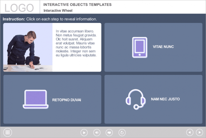 Cutout Customer Service Representative — e-Learning Templates for Articulate Storyline