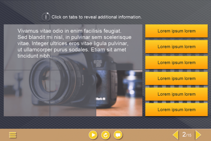 Yellow Tabs — Lectora Publisher eLearning Template