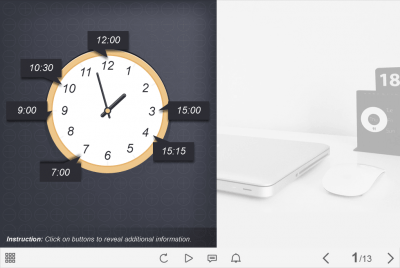 Wall Clock With Clickable Buttons — Lectora Template-0