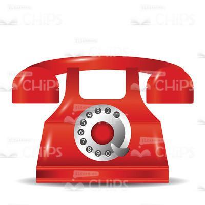 Red Classic Telephone Vector Image-0
