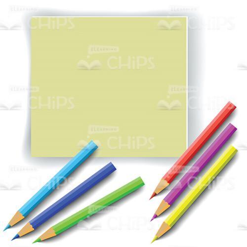 Colored Pencils with Paper Vector Image-0