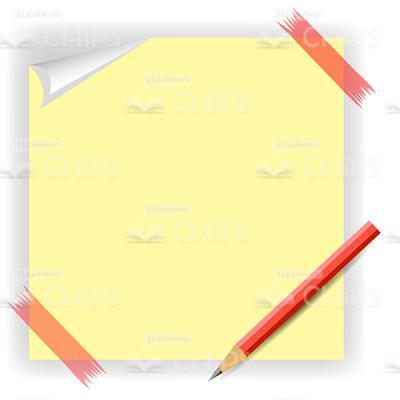 Sticked Paper with Pencil Vector Image-0