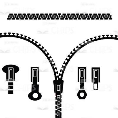 Zippered Locks Set Vector Image-0