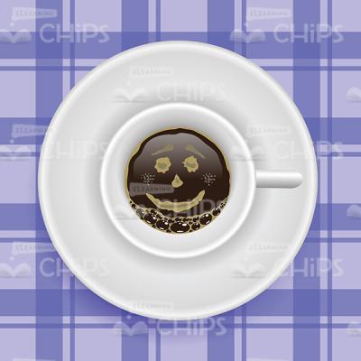 Coffee Cup on Plate Vector Image-0