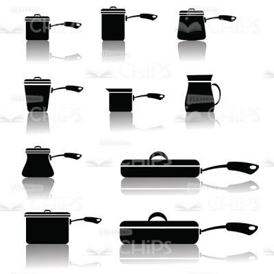 Pan Silhouettes Set Vector Image-0