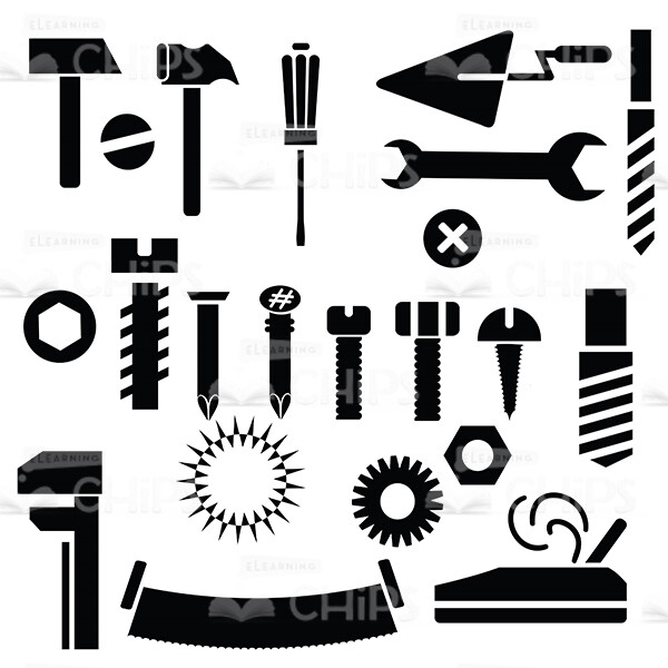 Building Tools Silhouettes Vector Image-0
