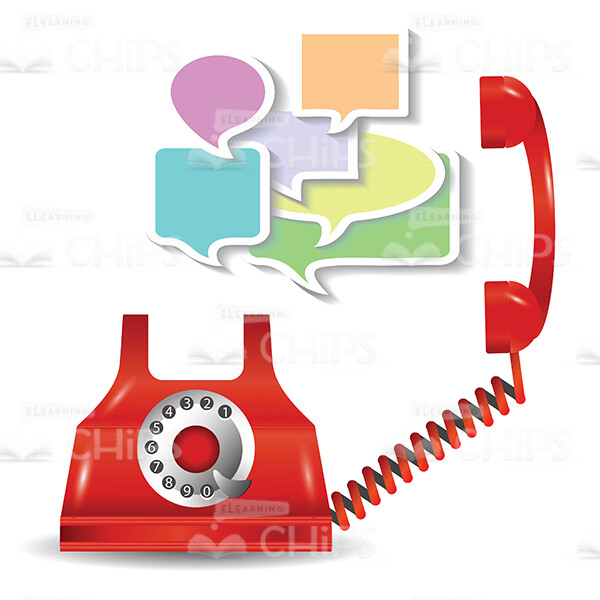 Retro Telephone with Callouts Vector Image-0