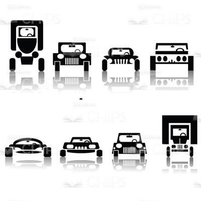 Vehicles Front View Vector Image Set -0