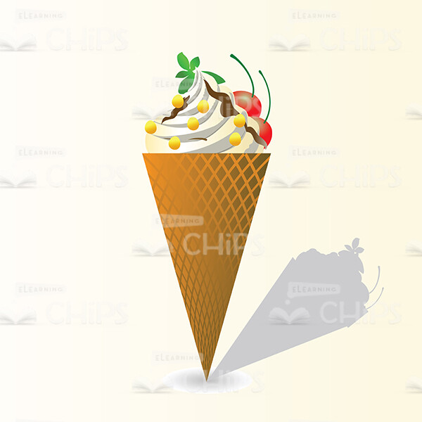 Ice Cream in Horn Vector Image-0