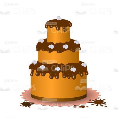 Three Tier Chocolate Cake Vector Image-0