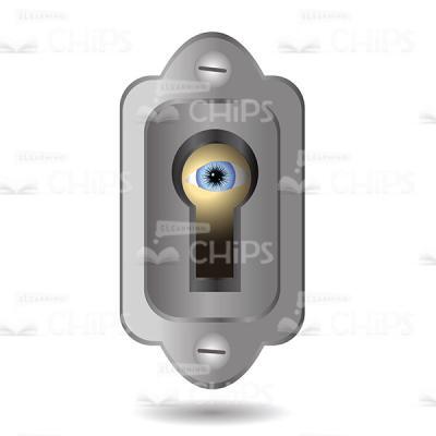 Eye Looking Through Keyhole Vector Image-0