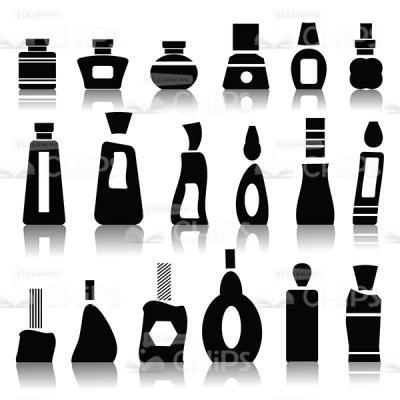 Silhouettes of Nail Polish Bottles Vector Image-0