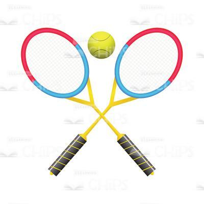 Tennis Ball with Two Rackets Vector Image-0