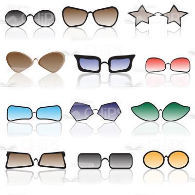 Sunglasses Set Vector Illustration-0