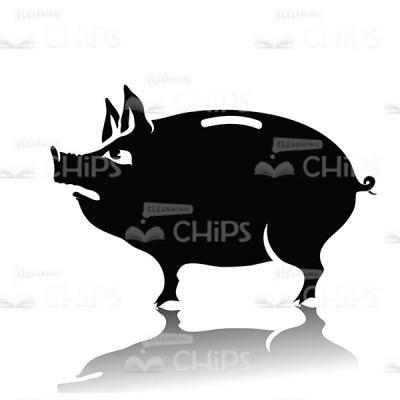 Pig Money-box Silhouette Vector Image-0