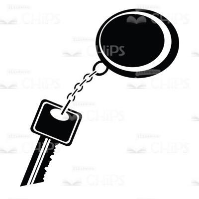 Silhouette of Key with Key Ring Vector Image-0