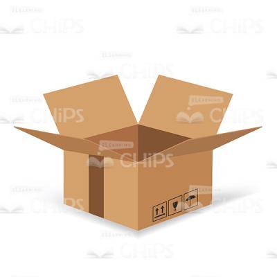 Opened Cardboard Box Vector Image-0