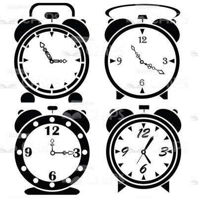 Alarm Clocks Set Vector Image-0
