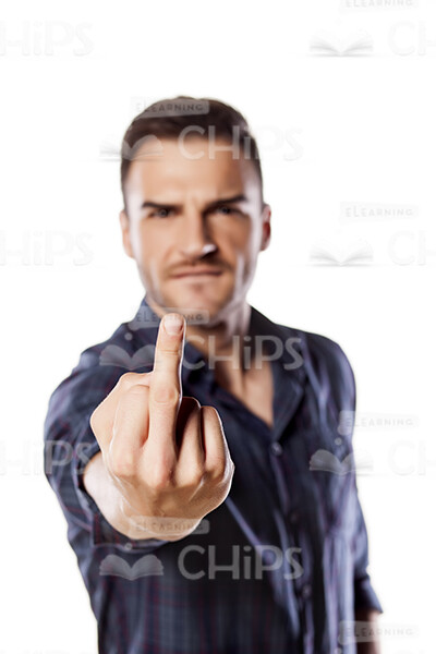 Close-Up Stock Photo Of Middle Finger Gesture-0