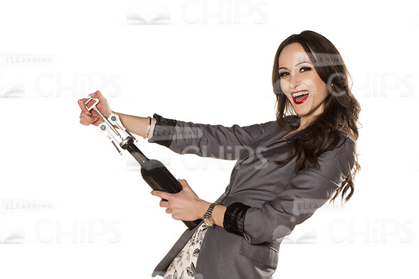 Pretty Young Housewife Drinking Wine Stock Photo Pack-32141