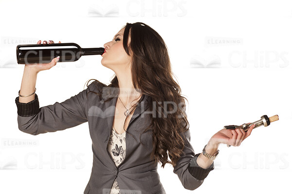 Pretty Young Housewife Drinking Wine Stock Photo Pack-32150