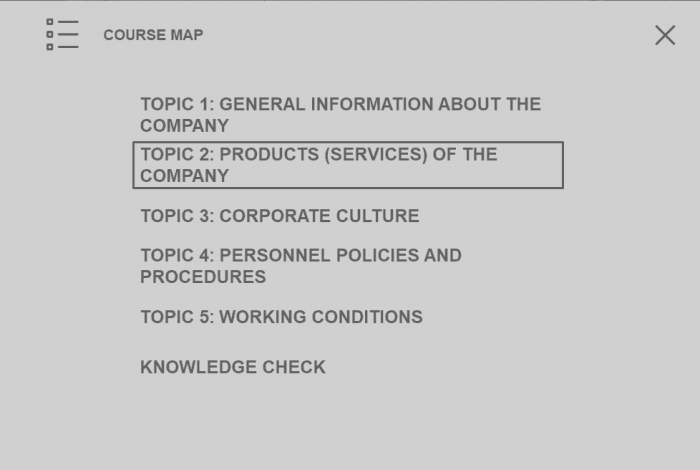 Course Map Bar — Lectora Course Player